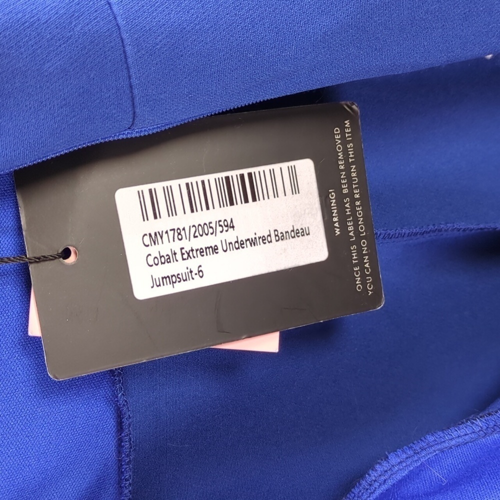 Pretty Little Thing Cobalt Extreme Underwire Bandeau Jumpsuit - Picture 12 of 16